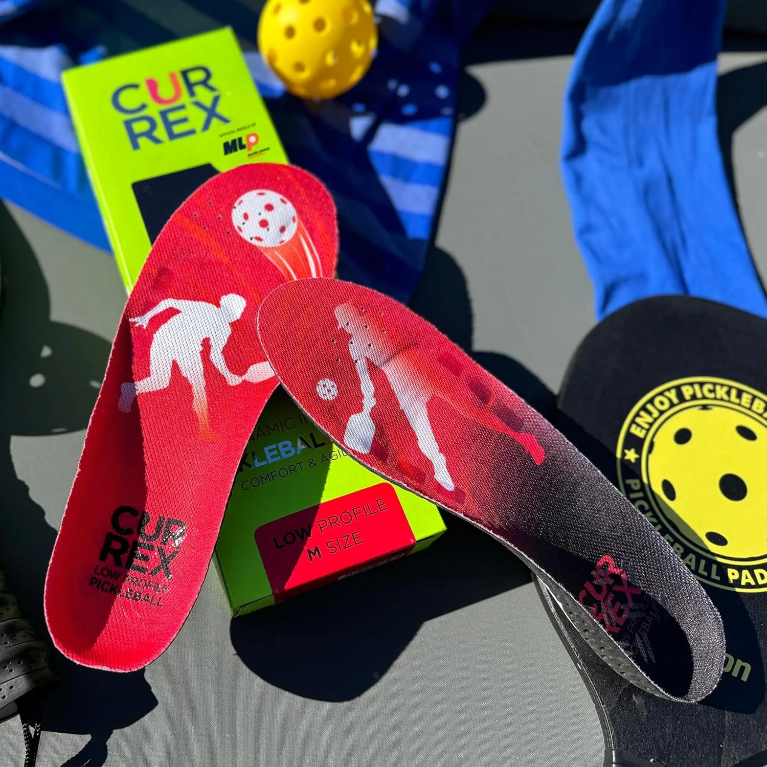 CURREX PICKLEBALLPRO Insoles for Pickleball Shoes  Arch Support Inserts w/Super Grip Surface & Premium Heel Cushioning, Helps Improve Foot Stability  for Men & Women Low Arch, Medium