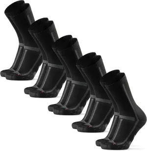 DANISH ENDURANCE Cushioned Running Socks for Long Distances, Crew Length, Anti-Blister for Men & Women, 3 and 5 Pack