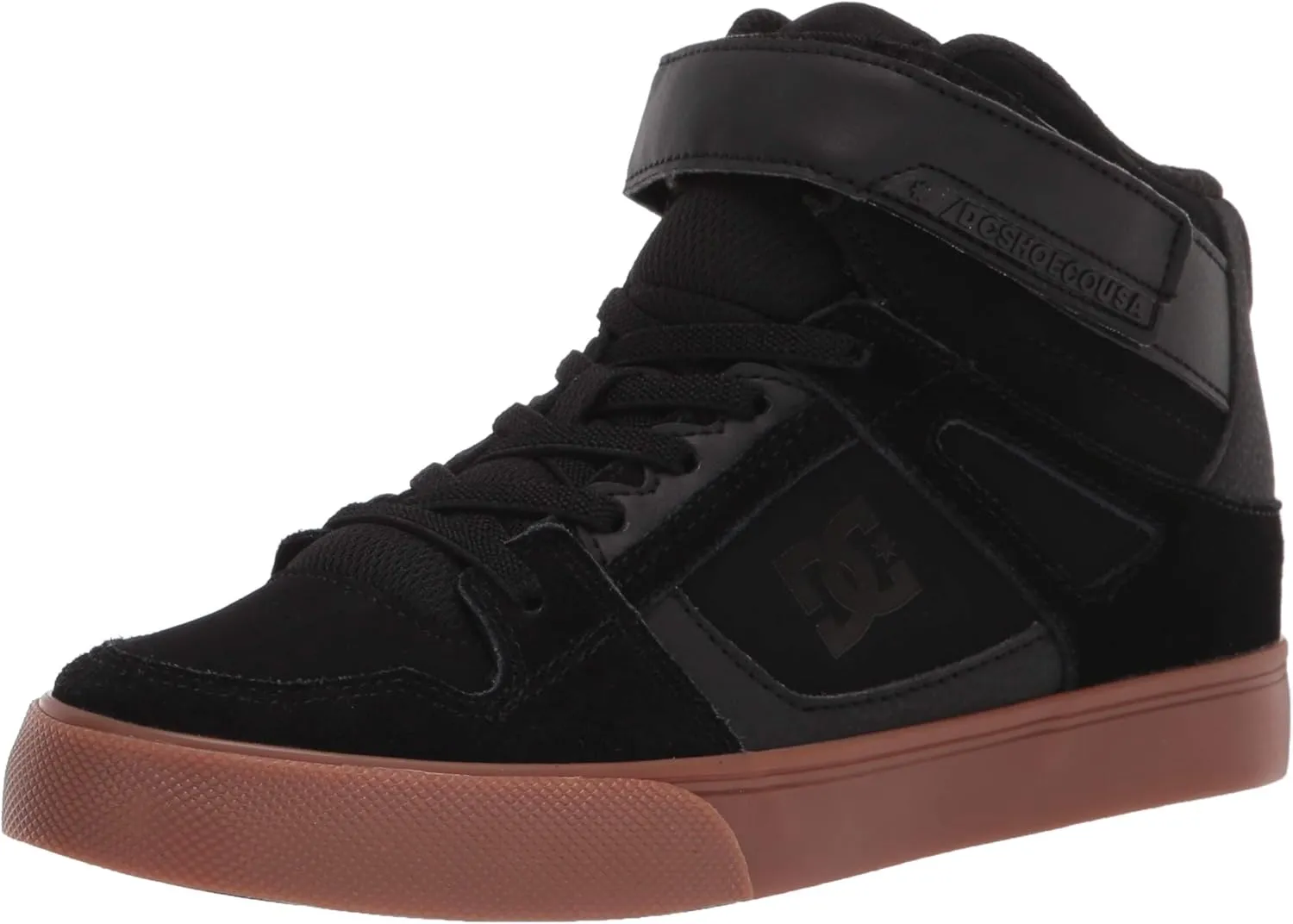 DC boys Pure High-top Ev Skate Shoe, Black/Gum, 13 Little Kid US