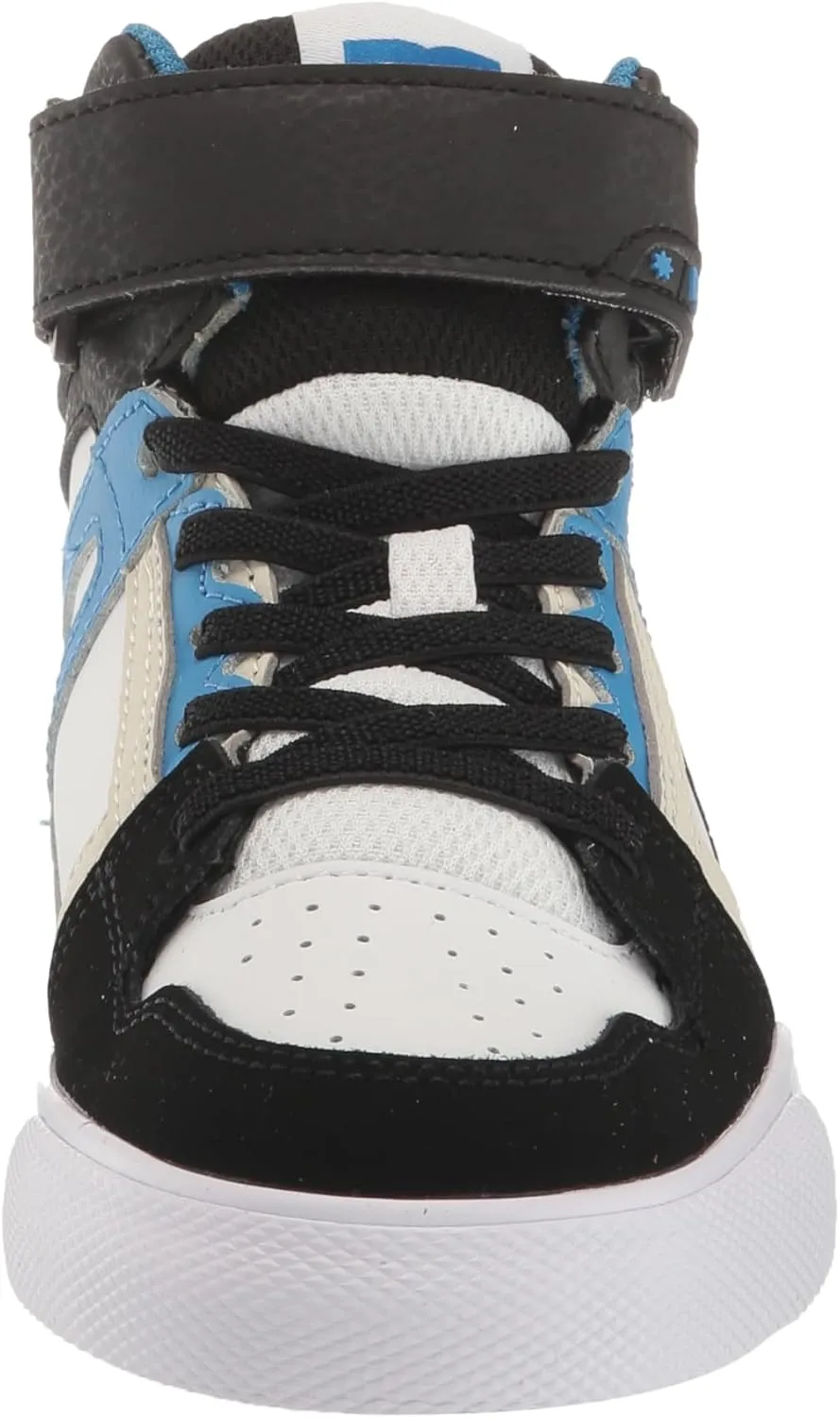 DC Boy's Pure High Top Ev Skate Shoes with Ankle Strap and Elastic Laces