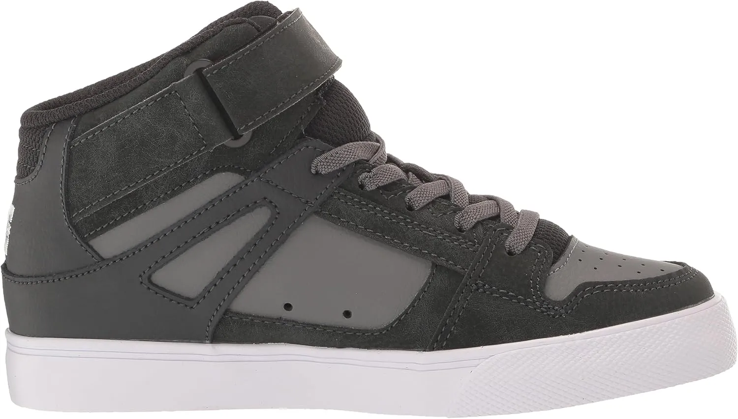 DC Boy's Pure High Top Ev Skate Shoes with Ankle Strap and Elastic Laces