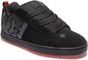 DC Men's Court Graffik SQ Low Top Casual Skate Shoe, Black/Grey/Red, 7.5