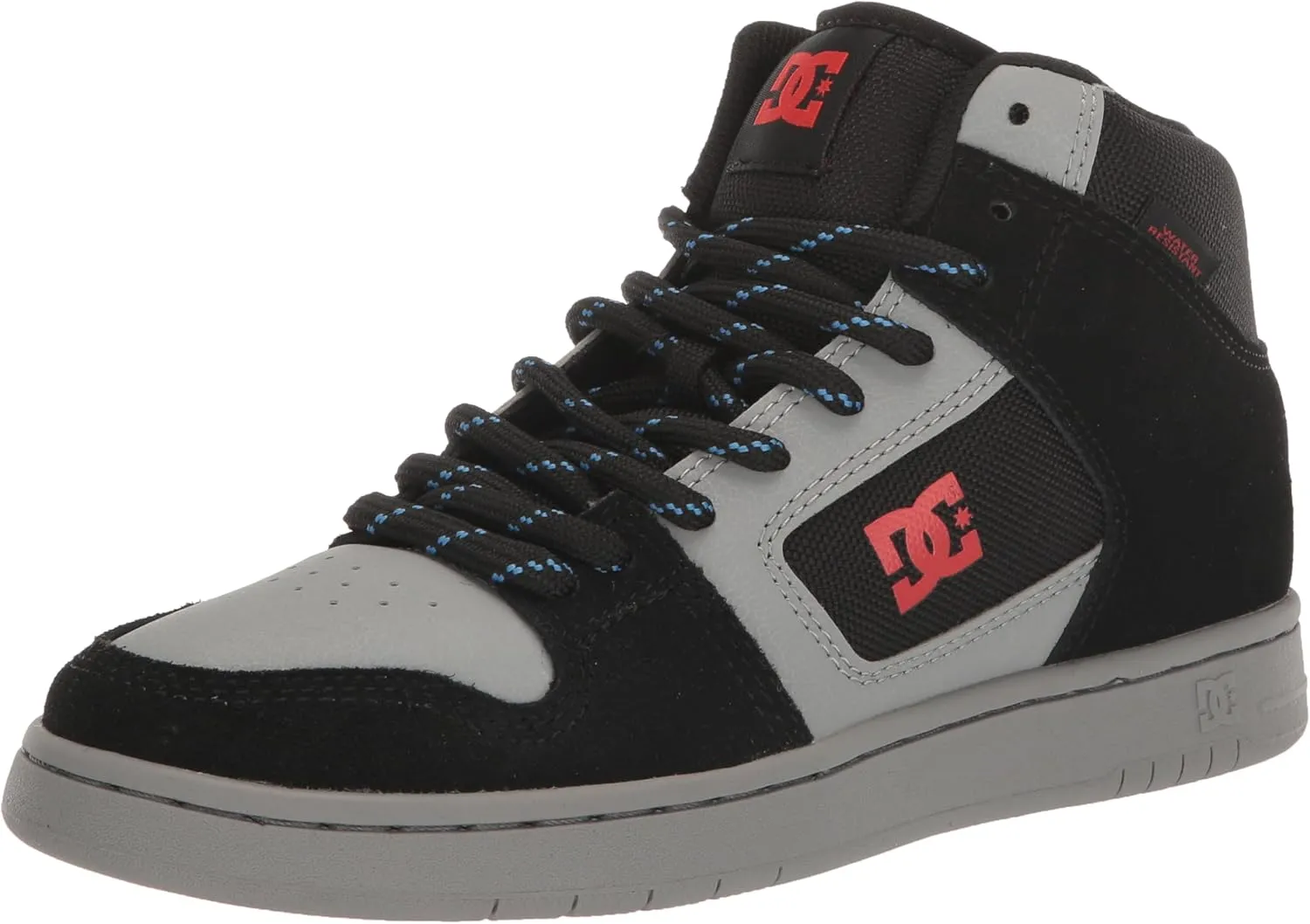 DC Men's Manteca 4 Water Resistant Winter High Top Skate Shoe, Black/Grey/RED, 3.5