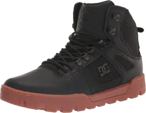 DC Men's Pure High-Top Water Resistant Boot Skate Shoe Snow, Black/Gum, 12