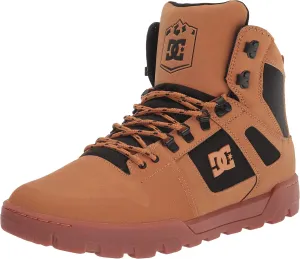 DC Men's Pure High-Top Water Resistant Boot Skate Shoe Snow, Wheat/Black, 7