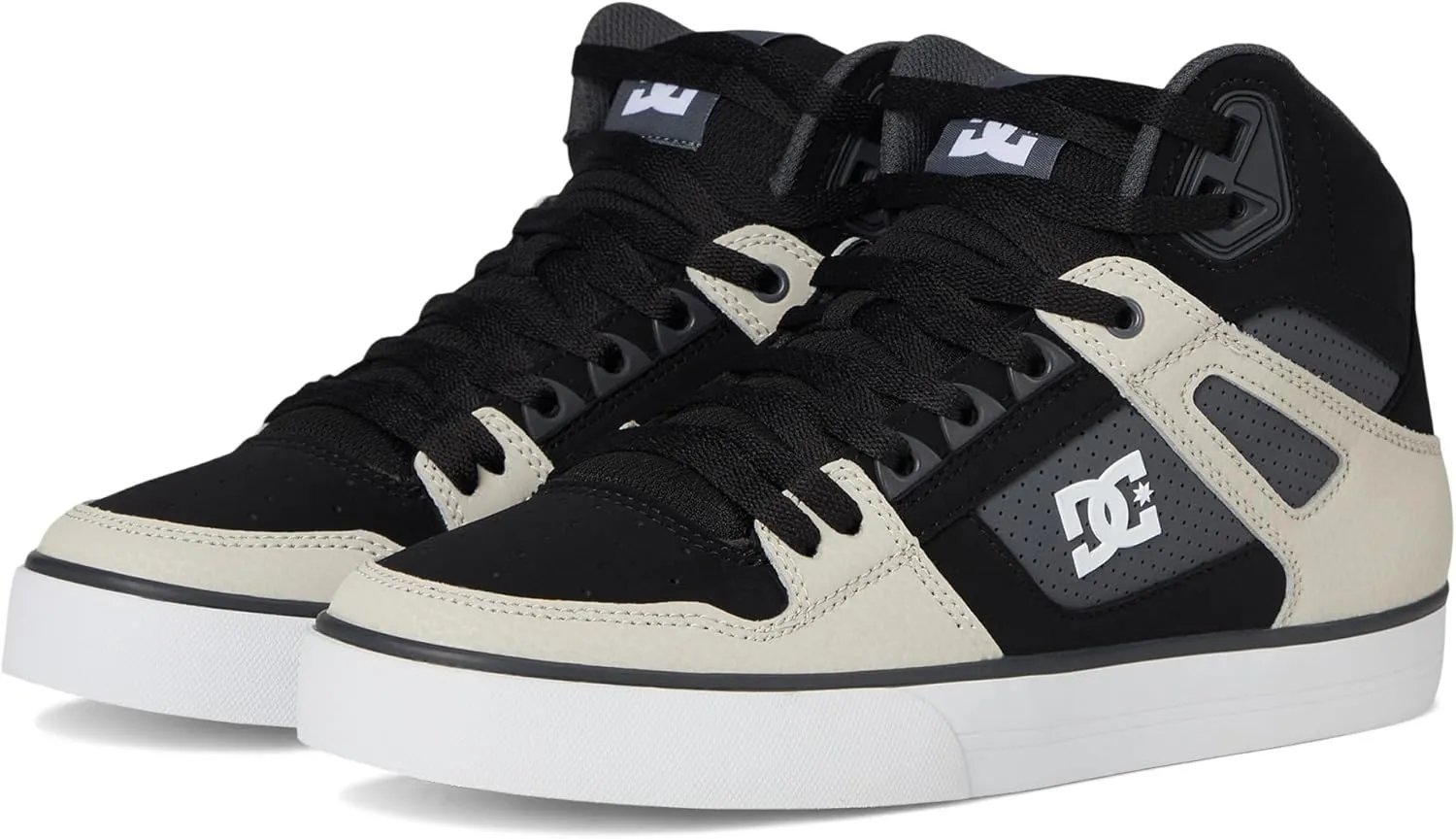 DC Men's Pure HIGH-TOP WC Skate Shoe, Black/Grey/Brown, 18