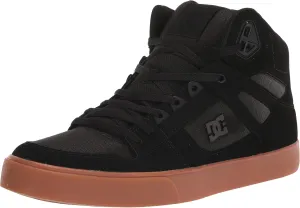 DC Men's Pure High Top Wc Skate Shoes Casual Sneakers, Black/Gum, 6.5