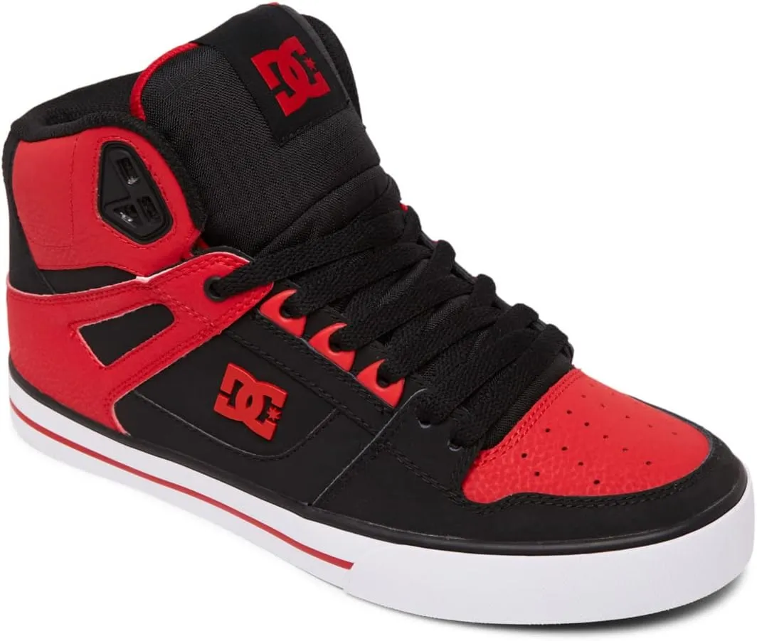 DC mens Pure High-top Wc Skateboard, Skate Shoe, Fiery Red/White/Black, 11.5 US