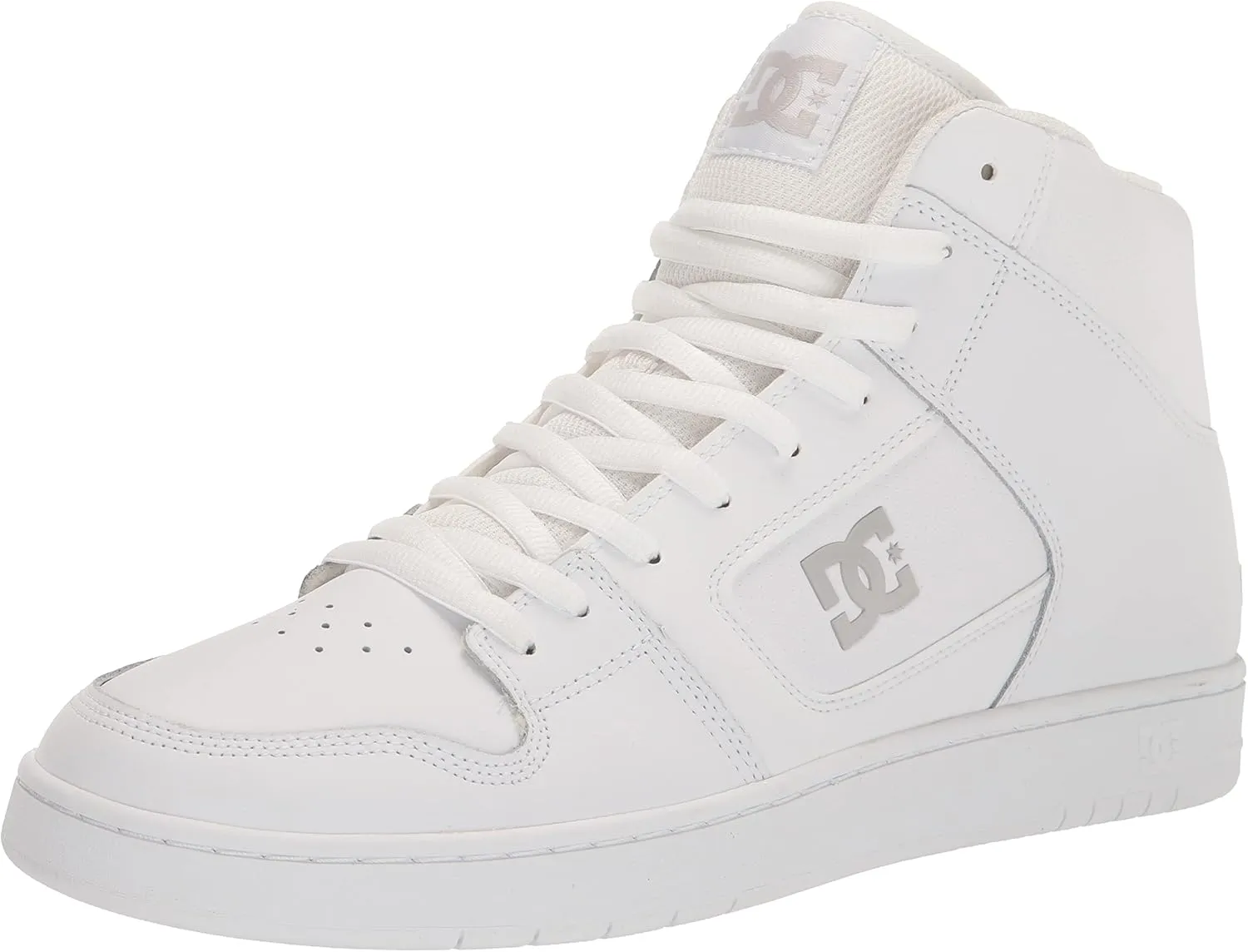 DC Shoes Men's Manteca 4 Hi High Top Casual Skate Shoe Sneaker, White/White/Battleship, 3.5