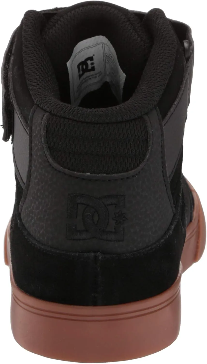 DC Unisex-Child Pure High Top Ev Skate Shoes with Ankle Strap and Elastic Laces