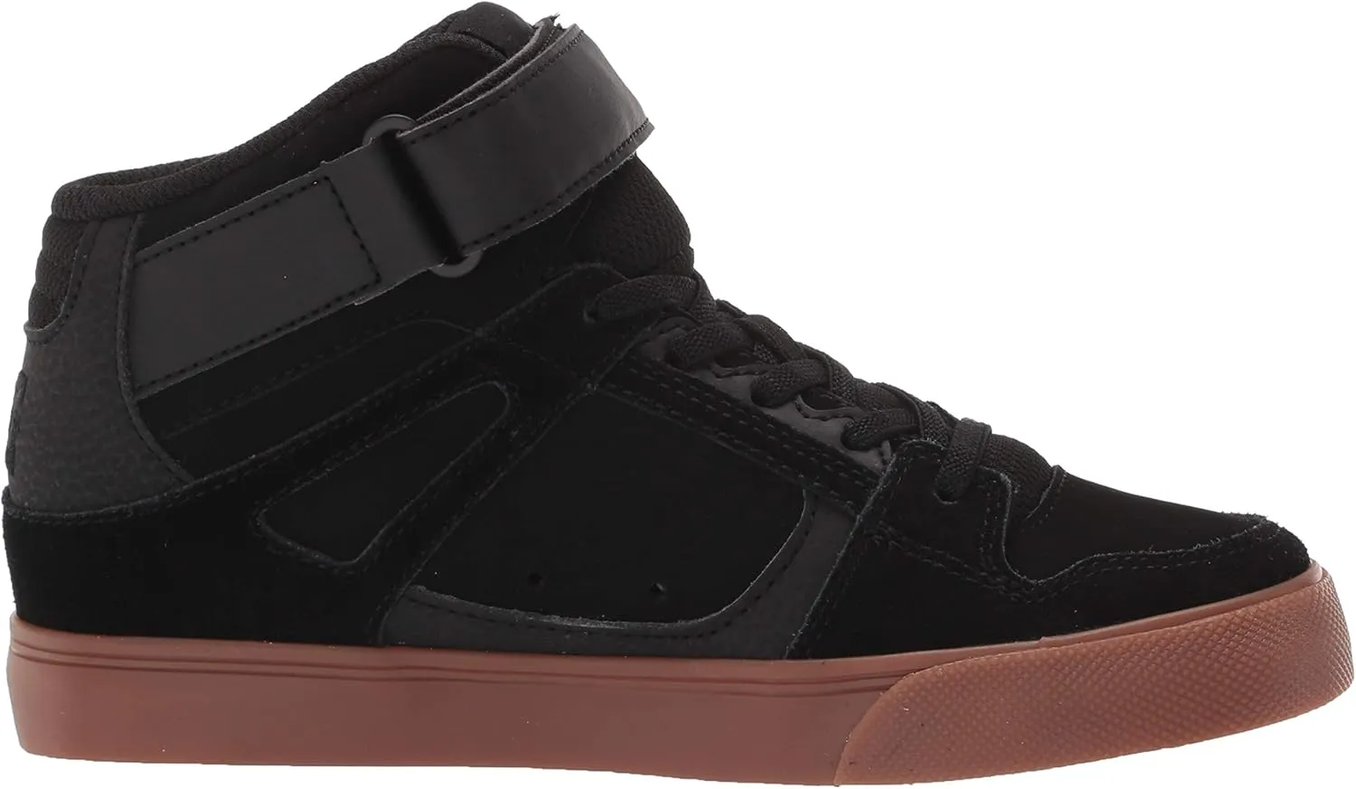 DC Unisex-Child Pure High Top Ev Skate Shoes with Ankle Strap and Elastic Laces