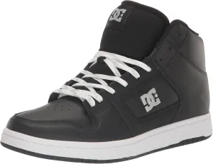 DC Women's Manteca 4 High Top Skate Shoe, Black/Silver, 5