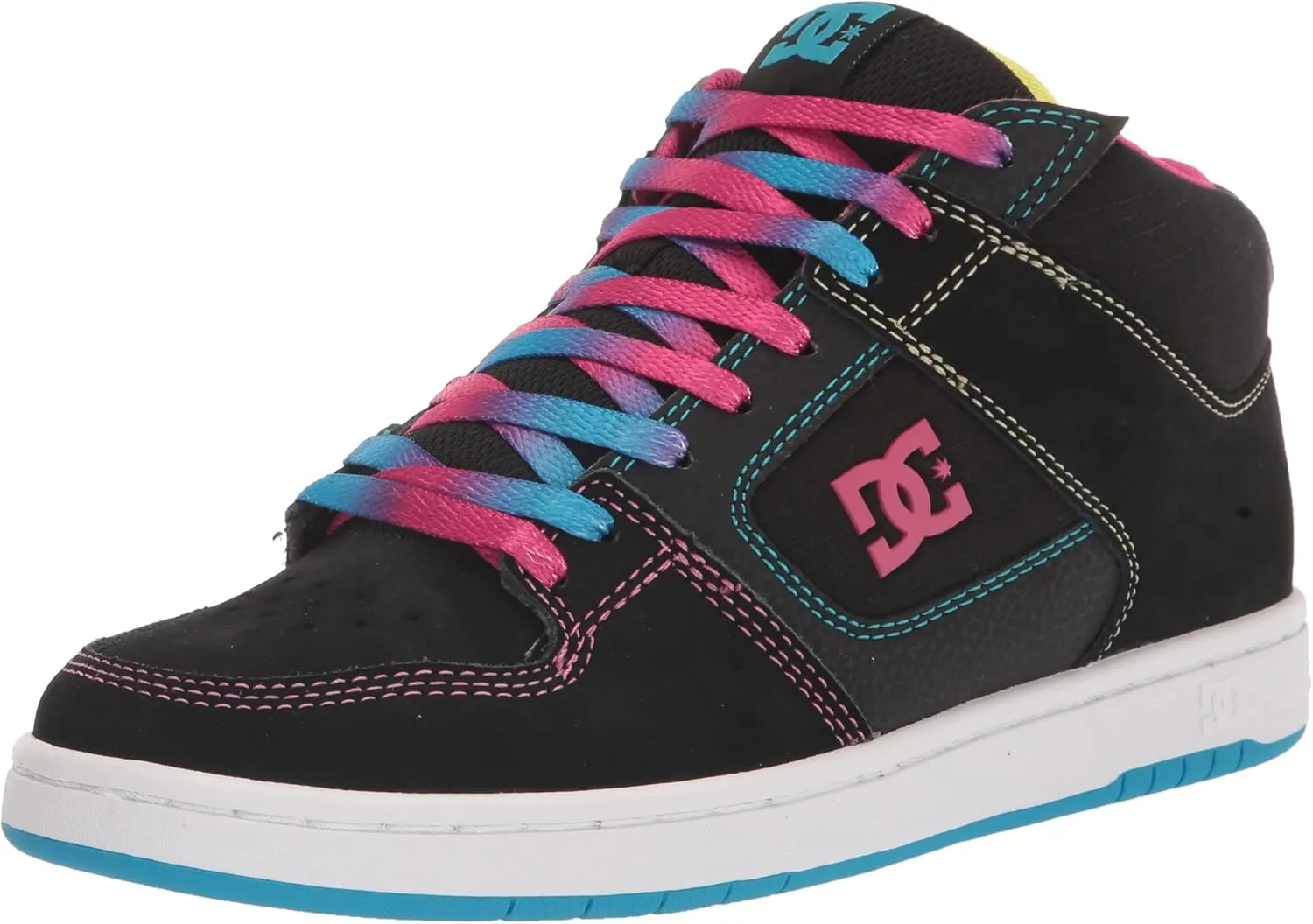 DC Women's Manteca 4 Mid High Top Casual Skate Shoe, Black/Multi, 11