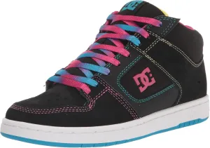 DC Women's Manteca 4 Mid High Top Casual Skate Shoe, Black/Multi, 9