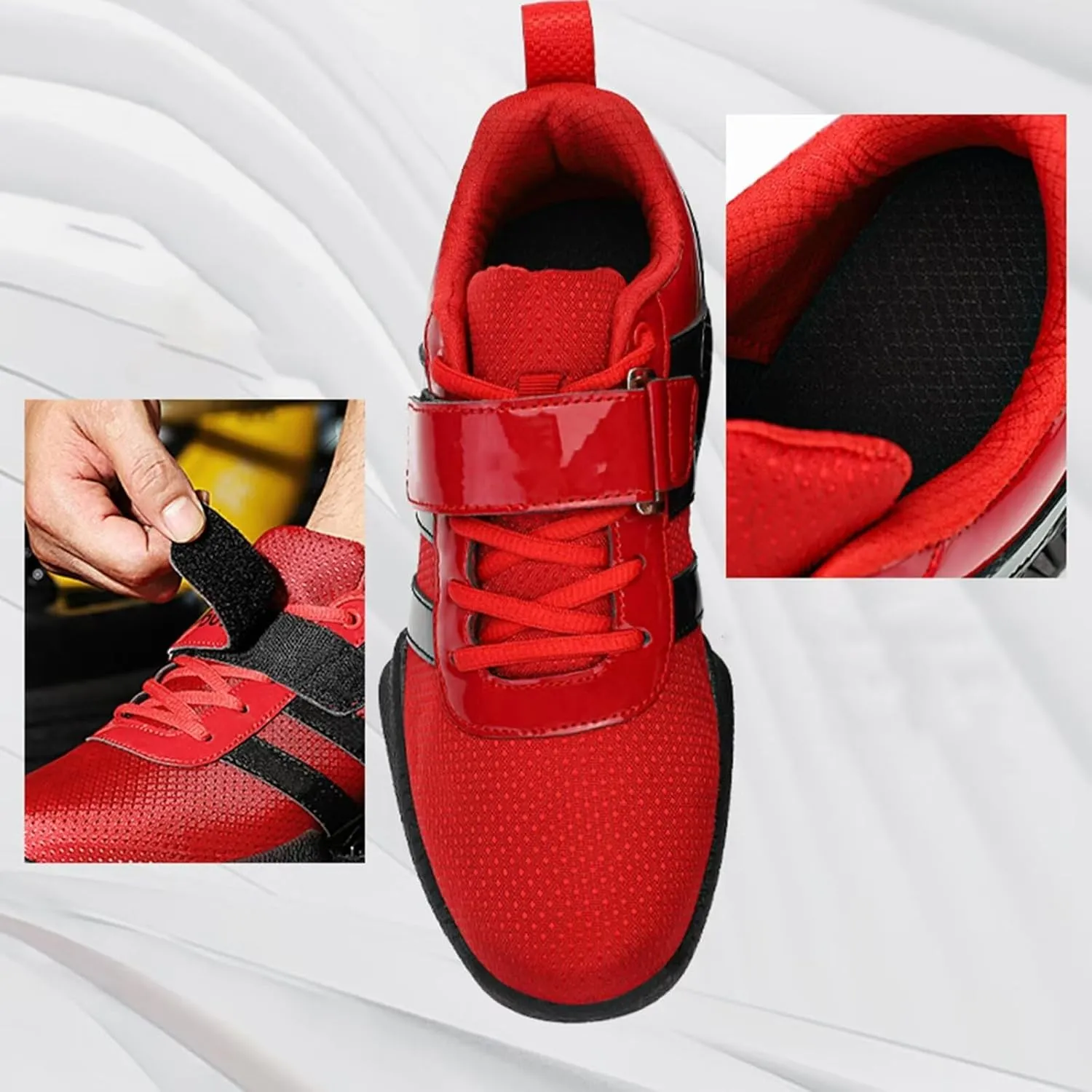 Deadlift Shoes for Mens Powerlifting & Squat Shoes Gym Training Squat Sneaker Indoor Fitness Sneakers Balance Comprehensive Training Shoes