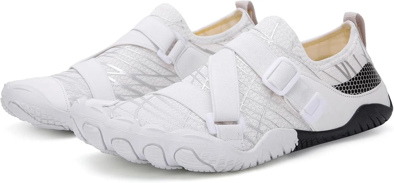 DHAEY Deadlifting Squat Shoes Unisex Adult Wide Toe Heavy Lifting Weight Training Shoes Wear Resistance Rubber Non-Slip Sole Fitness Cross-Trainer Sneaker (Color : White, Size : 6.5 Women/5 Men)