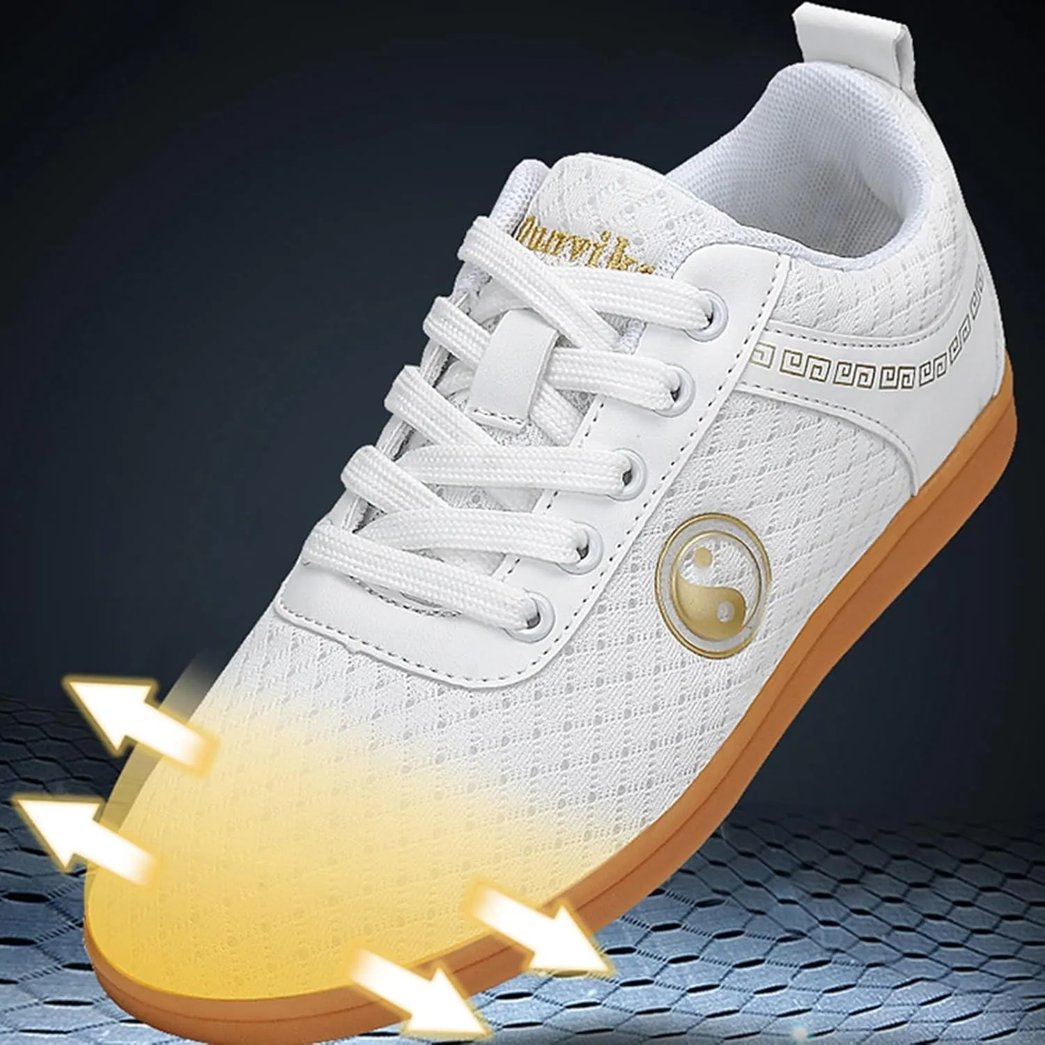 DHAEY Martial Art Kung Fu Tai Chi Training Shoes Mesh Cloth Breathable Oxford Sole Soft Bottom Non-Slip Martial Arts Boxing Shoes (Color : White, Size : 11 Women/9.5 Men)