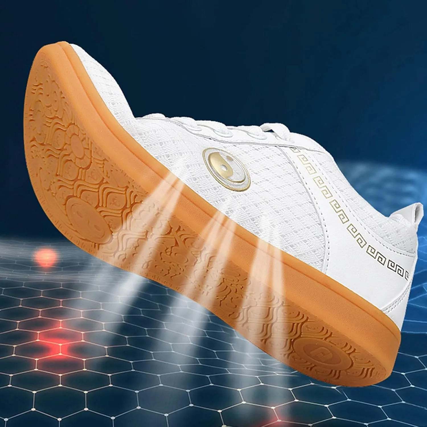 DHAEY Martial Art Kung Fu Tai Chi Training Shoes Mesh Cloth Breathable Oxford Sole Soft Bottom Non-Slip Martial Arts Boxing Shoes (Color : White, Size : 11 Women/9.5 Men)