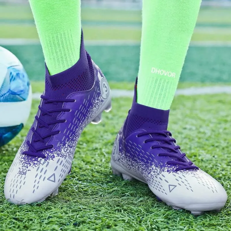 DHOVOR Men's Women's Football Cleats Youth Football Shoes Unisex Adult Athletics Football Trainers Lightweight Soccer Shoes