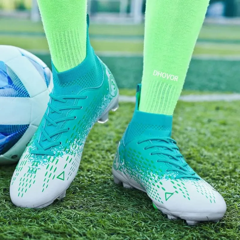 DHOVOR Men's Women's Football Cleats Youth Football Shoes Unisex Adult Athletics Football Trainers Lightweight Soccer Shoes