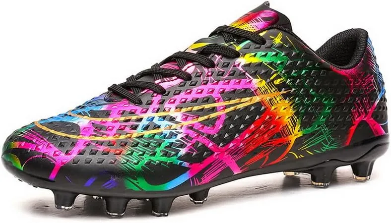 DHOVOR Mens Womens Soccer Cleats FG Football Shoes Unisex Adult Athletics Football Trainers Football Cleats Teenagers Soccer Shoes