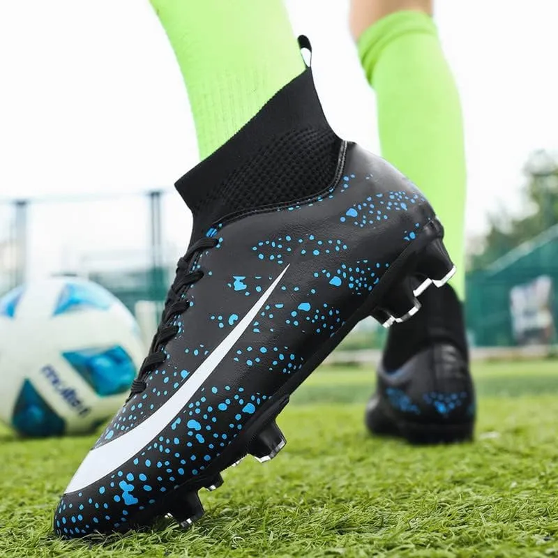 DHOVOR Womens Soccer Cleats Youth Football Cleats High-Top Athletics Football Trainers Outdoor and Indoor Soccer Shoes