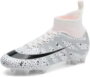 DHOVOR Womens Soccer Cleats Youth Football Cleats High-Top Athletics Football Trainers Outdoor and Indoor Soccer Shoes