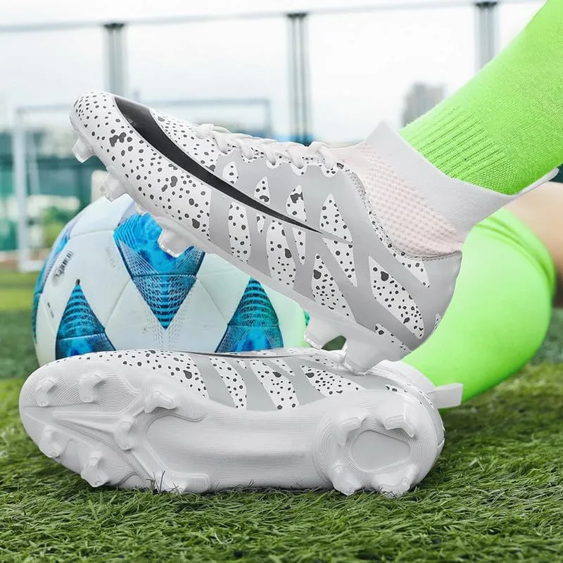 DHOVOR Womens Soccer Cleats Youth Football Cleats High-Top Athletics Football Trainers Outdoor and Indoor Soccer Shoes