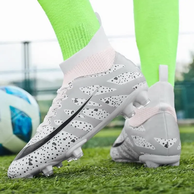 DHOVOR Womens Soccer Cleats Youth Football Cleats High-Top Athletics Football Trainers Outdoor and Indoor Soccer Shoes