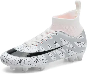DHOVOR Womens Soccer Cleats Youth High-Top Football Cleats Anti-Slip Athletics Football Trainers Turf Indoor Soccer Shoes