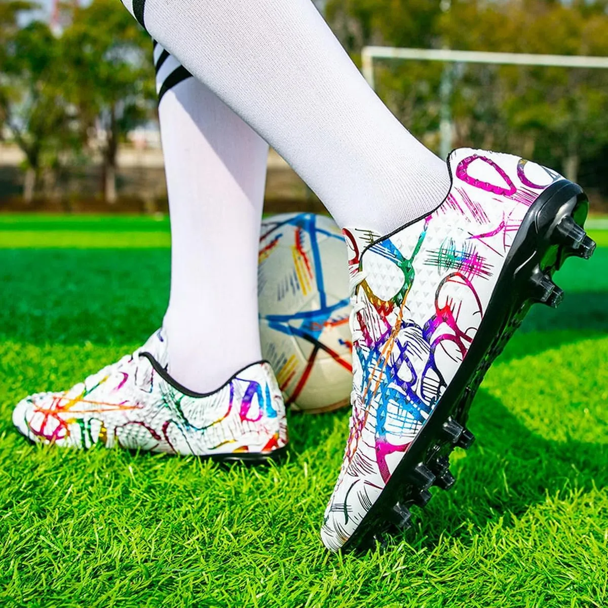 DHOVOR Womens Soccer Cleats Youth Lightweight Football Cleats Athletics Football Trainers Outdoor Soccer Shoes