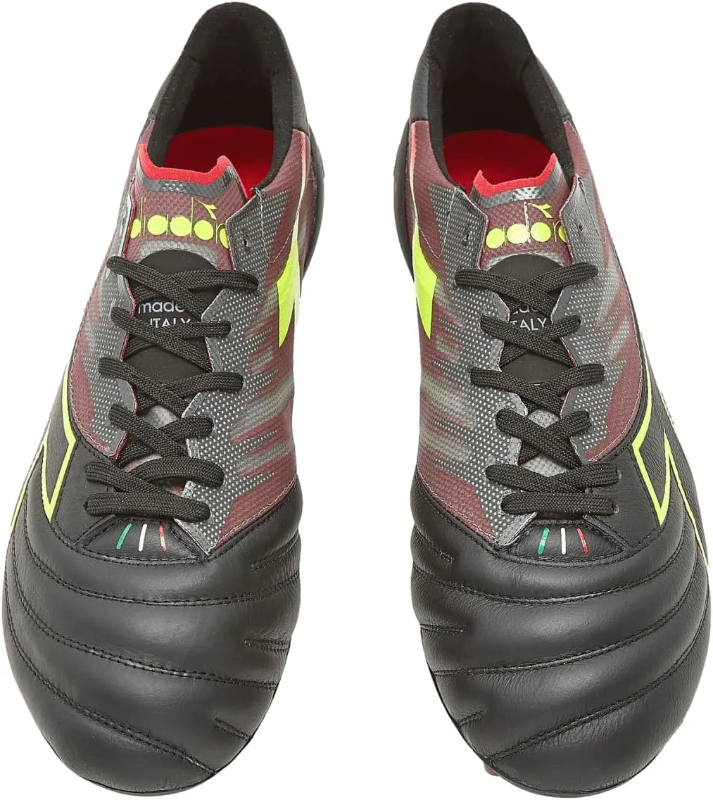 Diadora Brasil Elite Veloce GR ITA LPX Men's Firm Ground Soccer Shoes - Made in Italy, Super Lightweight, Premium Leather, Ideal for Firm Ground