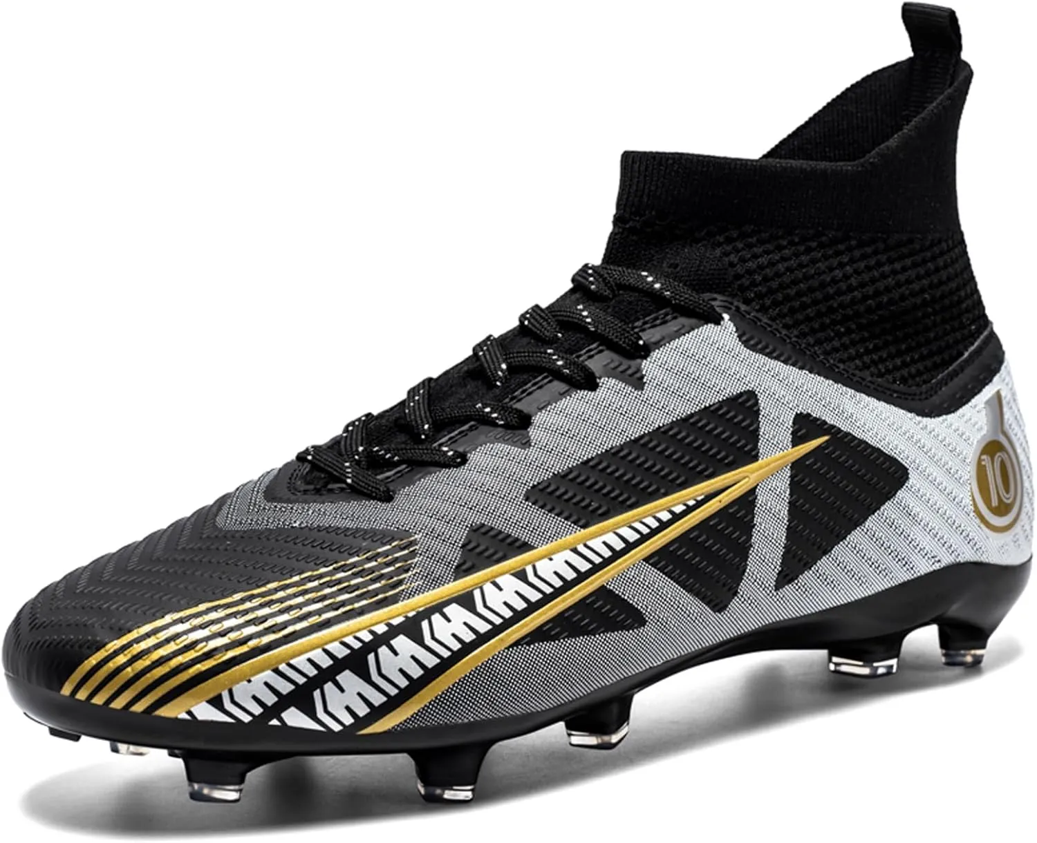Eliogn Big Kids Soccer Shoes Mens Soccer Cleats Professional Training Turf High-top Football Shoes Outdoor Comfortable Training Football Shoes