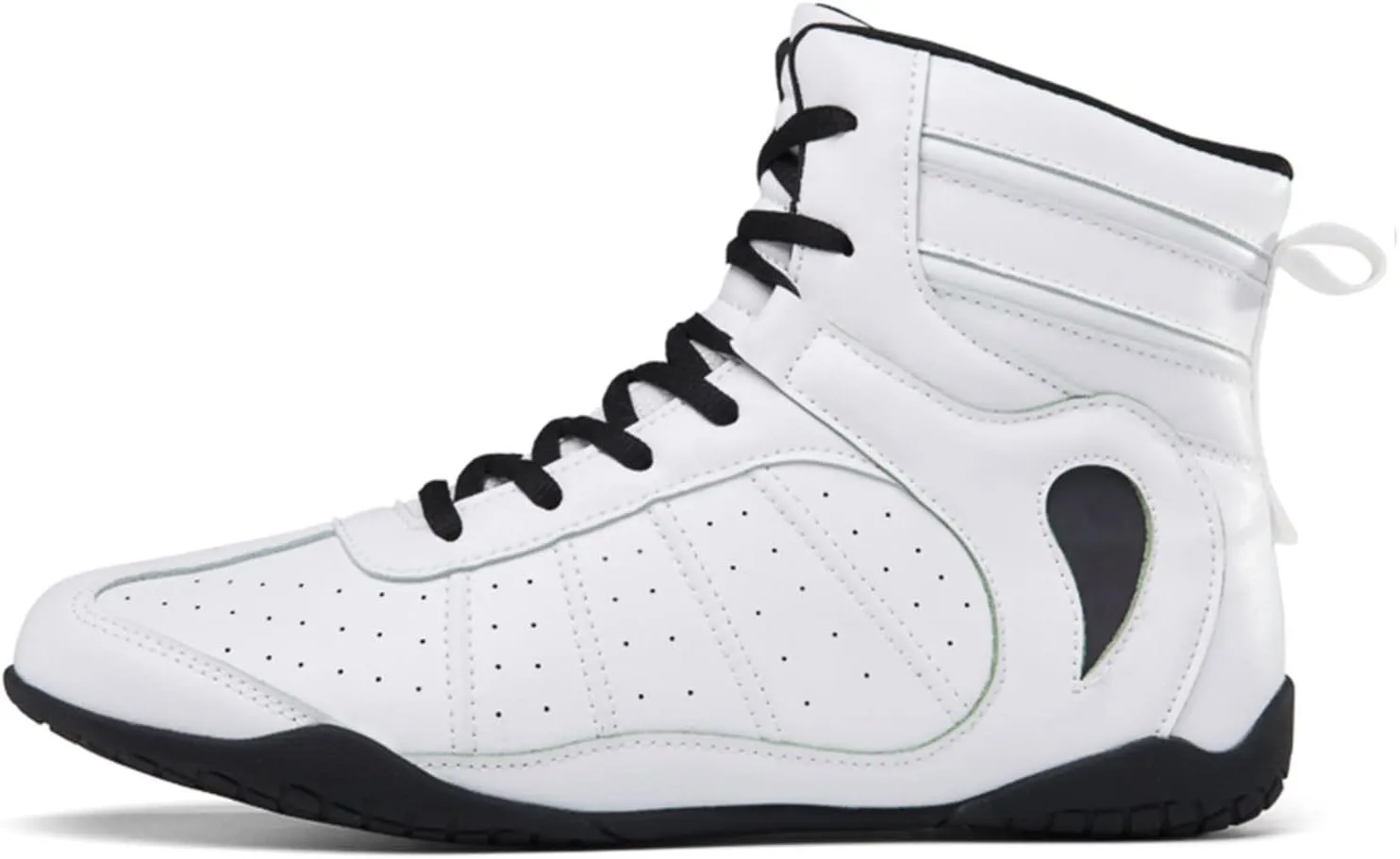 EMDPBD Men's Boxing Shoes Combat Training Shoes Lightweight Anti Skid Bodybuilding Weightlifting MMA Shoes,White-8