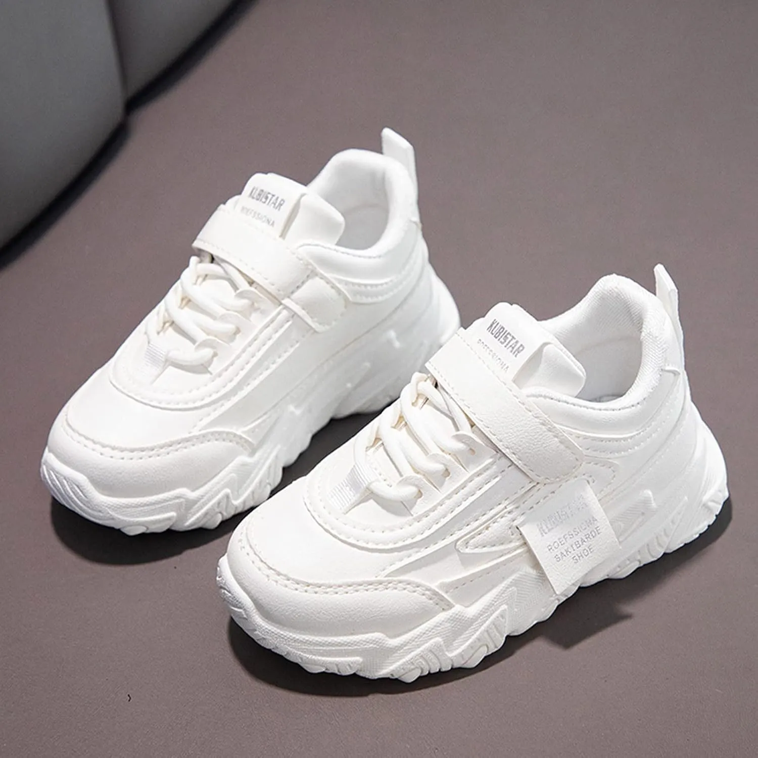 Fashion All Seasons Children Sports Shoes Girls Flat Sole Thick Sole Non Slip Light Lace Up Hook Soft Sole Baby
