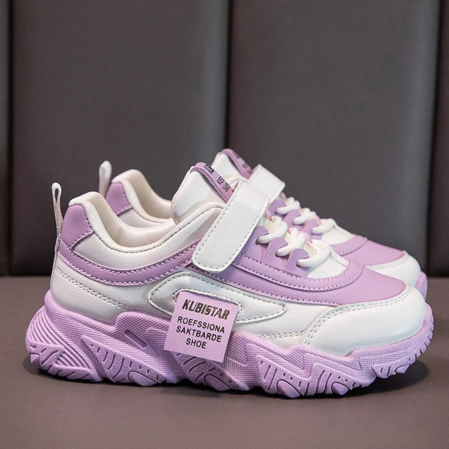 Fashion All Seasons Children Sports Shoes Girls Flat Sole Thick Sole Non Slip Light Lace Up Hook Soft Sole Baby