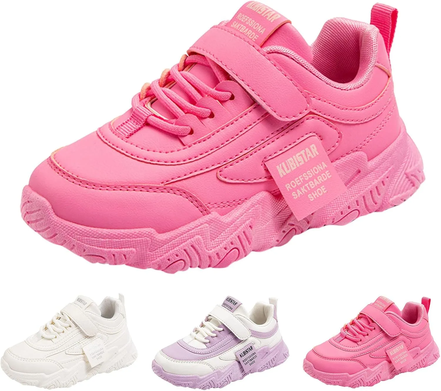 Fashion All Seasons Children Sports Shoes Girls Flat Sole Thick Sole Non Slip Light Lace Up Hook Soft Sole Baby