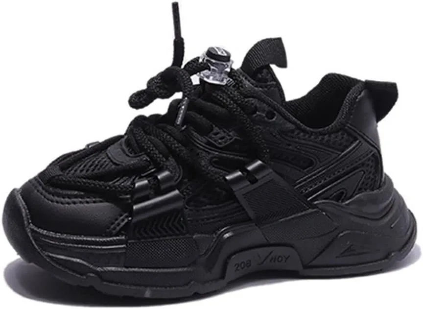 Fashion Spring Summer Children Sports Boys Run Shoes Flat Light Mesh Breathable Comfortable Solid Shoes for Girls Age 10 (Black, 4-4.5 Years Toddler)