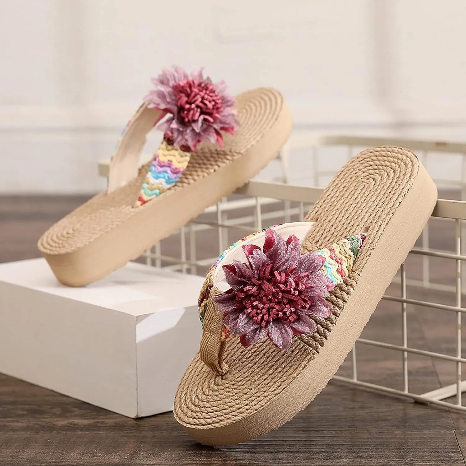 Fashion Summer Children Girls Slippers Thick Soles Colorful Flip Flops Flowers Lightweight And Toddler Hiking