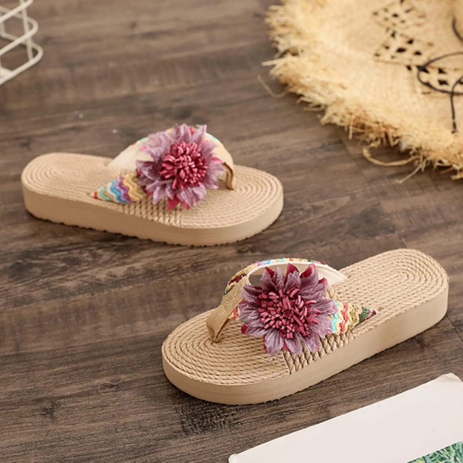 Fashion Summer Children Girls Slippers Thick Soles Colorful Flip Flops Flowers Lightweight And Toddler Hiking