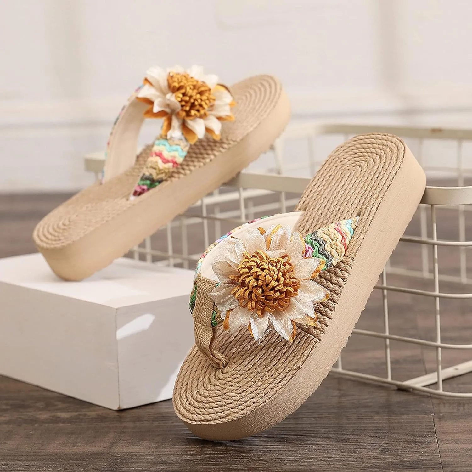 Fashion Summer Children Girls Slippers Thick Soles Colorful Flip Flops Flowers Lightweight And Toddler Hiking