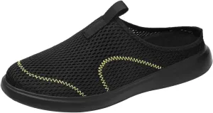 Fashion Summer Men Breathable Mesh Flat Elastic Casual Shoes Mens Sneaker Socks Sneaker (Black, 11)
