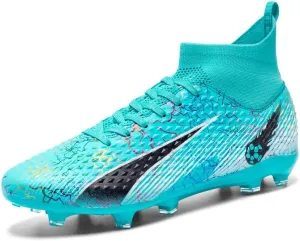 Football Cleats Men Women, Non-Slip High Top Soccer Shoes Lightweight Shock Resistant Training Boots Sneaker Breathable Professional Turf Shoes Sport Athletic Ground Football Boots Soccer Cleats