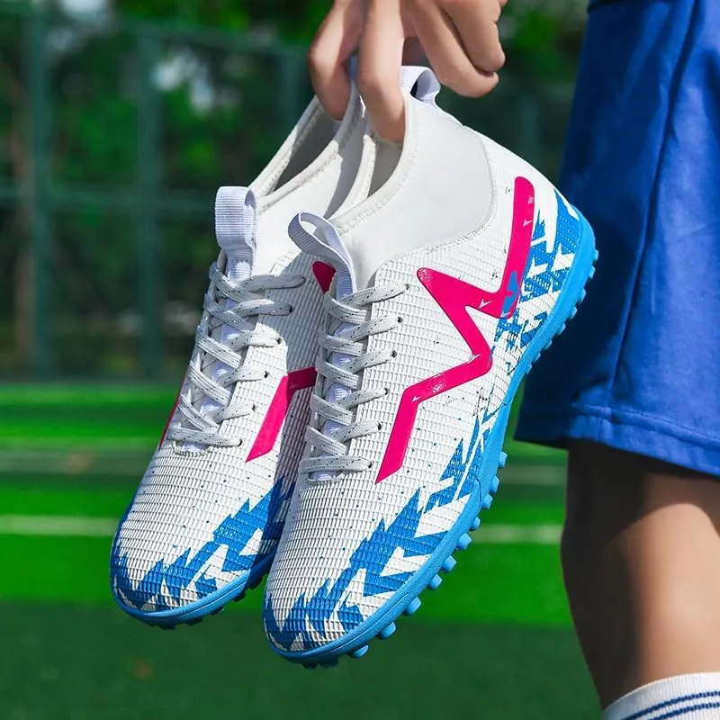 Football Cleats Men Women, Non-Slip High Top Soccer Shoes Lightweight Shock Resistant Training Boots Sneaker Breathable Professional Turf Shoes Sport Athletic Ground Football Boots Soccer Cleats