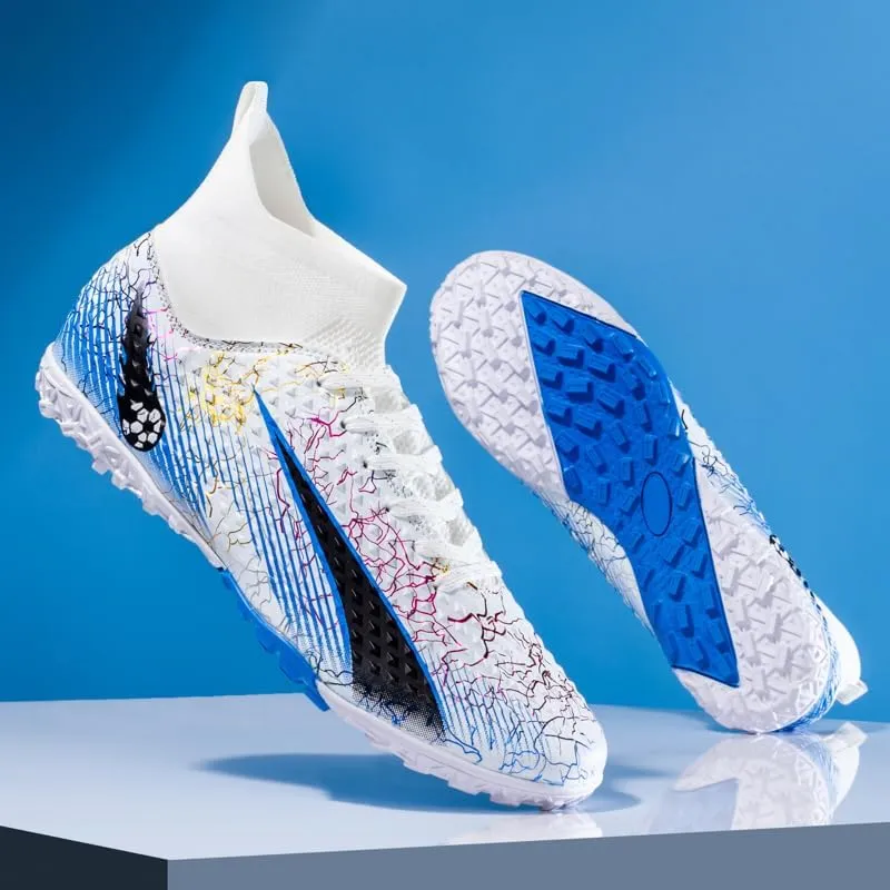 Football Cleats Men Women, Non-Slip High Top Soccer Shoes Lightweight Shock Resistant Training Boots Sneaker Breathable Professional Turf Shoes Sport Athletic Ground Football Boots Soccer Cleats