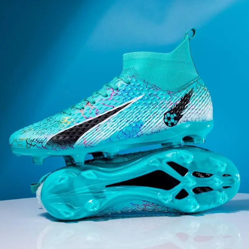 Football Cleats Men Women, Non-Slip High Top Soccer Shoes Lightweight Shock Resistant Training Boots Sneaker Breathable Professional Turf Shoes Sport Athletic Ground Football Boots Soccer Cleats