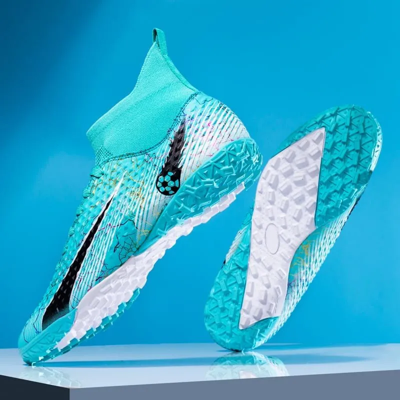 Football Cleats Men Women, Non-Slip High Top Soccer Shoes Lightweight Shock Resistant Training Boots Sneaker Breathable Professional Turf Shoes Sport Athletic Ground Football Boots Soccer Cleats