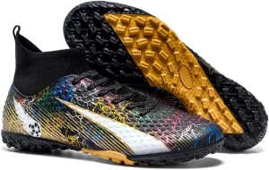 Football Cleats Men Women, Non-Slip High Top Soccer Shoes Lightweight Shock Resistant Training Boots Sneaker Breathable Professional Turf Shoes Sport Athletic Ground Football Boots Soccer Cleats