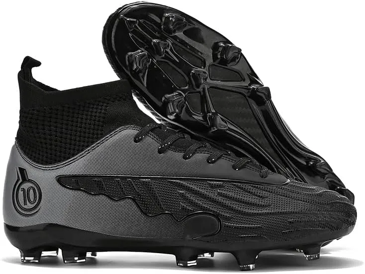Football Cleats Men Women, Non-Slip High Top Soccer Shoes Lightweight Shock Resistant Training Boots Sneaker Breathable Professional Turf Shoes Sport Athletic Ground Football Boots Soccer Cleats