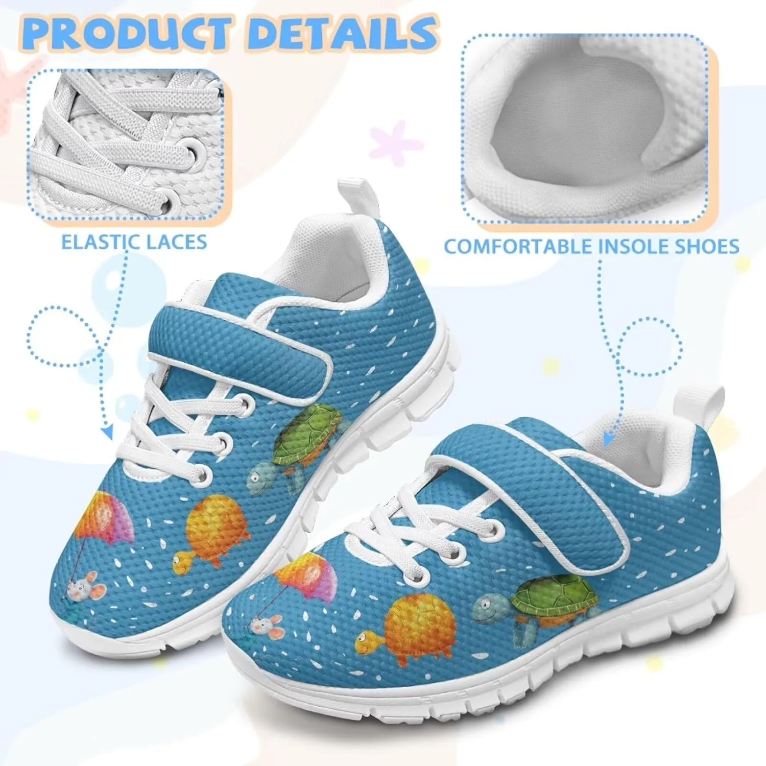 Forchrinse Neon Octopus Tennis Shoes Girls Boys Kids Sneakers Fashion Running Shoes for Toddler Lightweight Breathable School Sport Athletic Sneakers